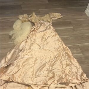 Elegant Handmade Cream Antique Wedding Dress